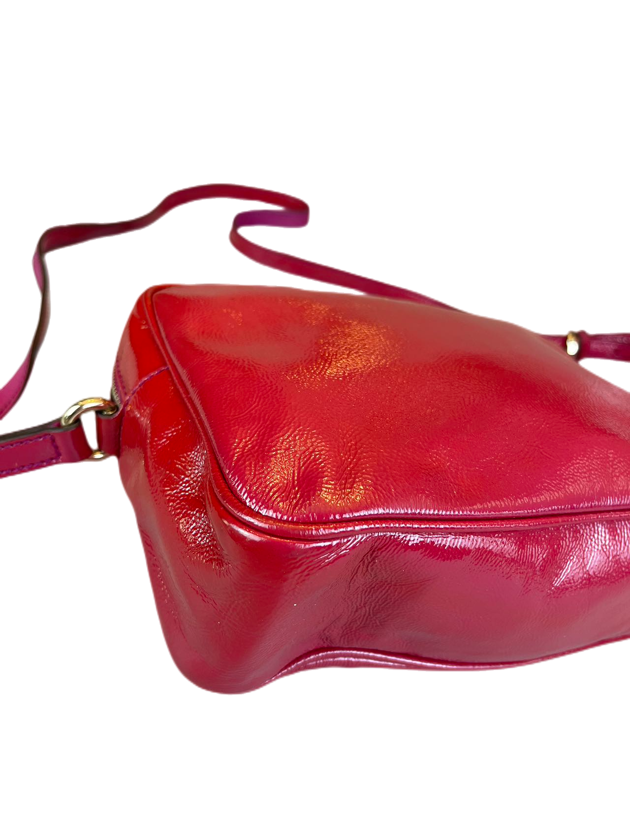 Preloved Gucci GG Logo Patent Leather Disco Shoulder Bag Crossbody