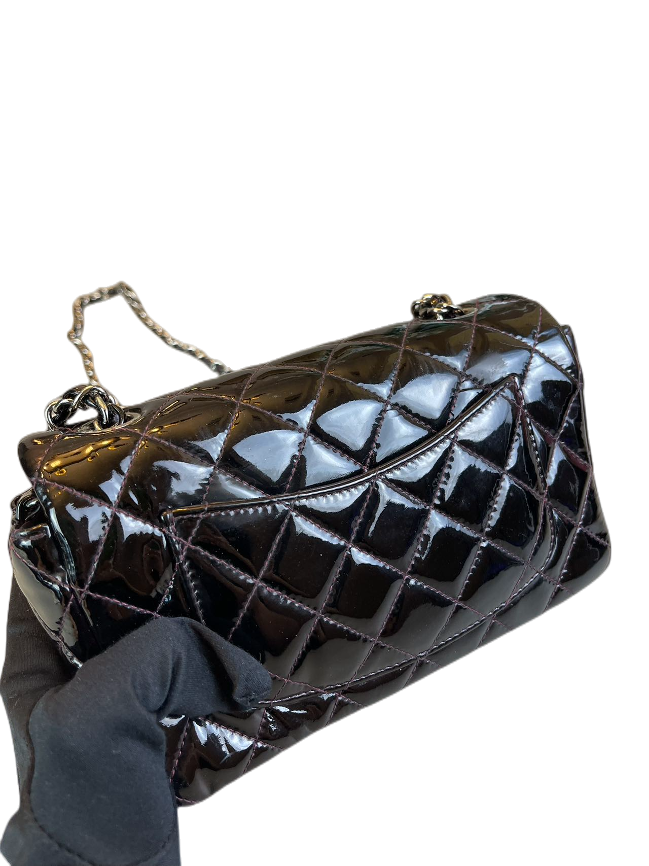 Preloved Chanel Black Patent Leather Mini Classic Flap Shoulder Bag