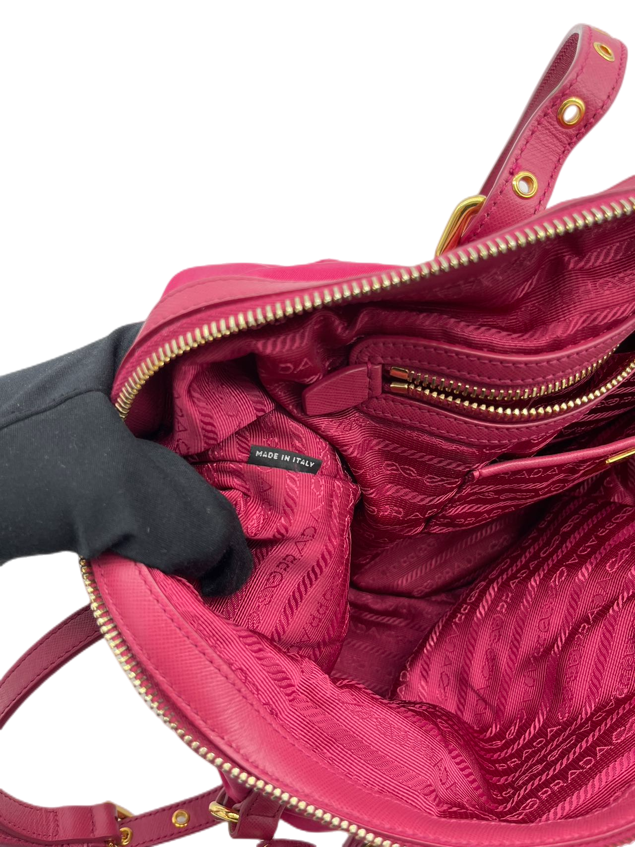 Preloved Prada Pink fabric Shoulder Bag Crossbody