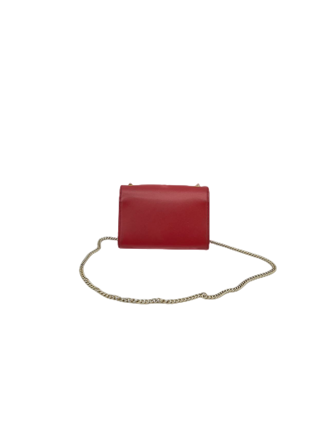Yves Saint Laurent Red Leather YSL Logo Kate Chain Shoulder Bag