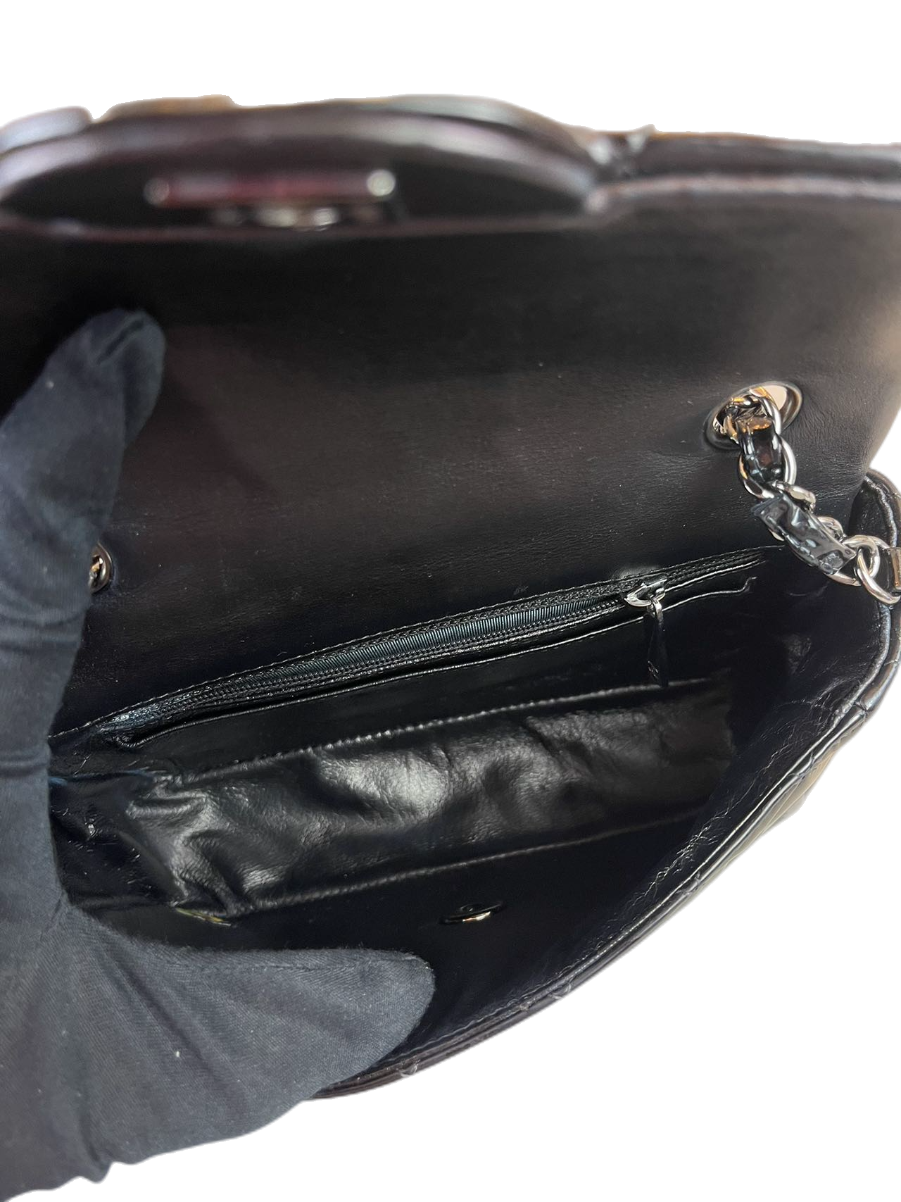 Preloved CHANEL Black Patent Leather Mini Classic Flap Shoulder Bag