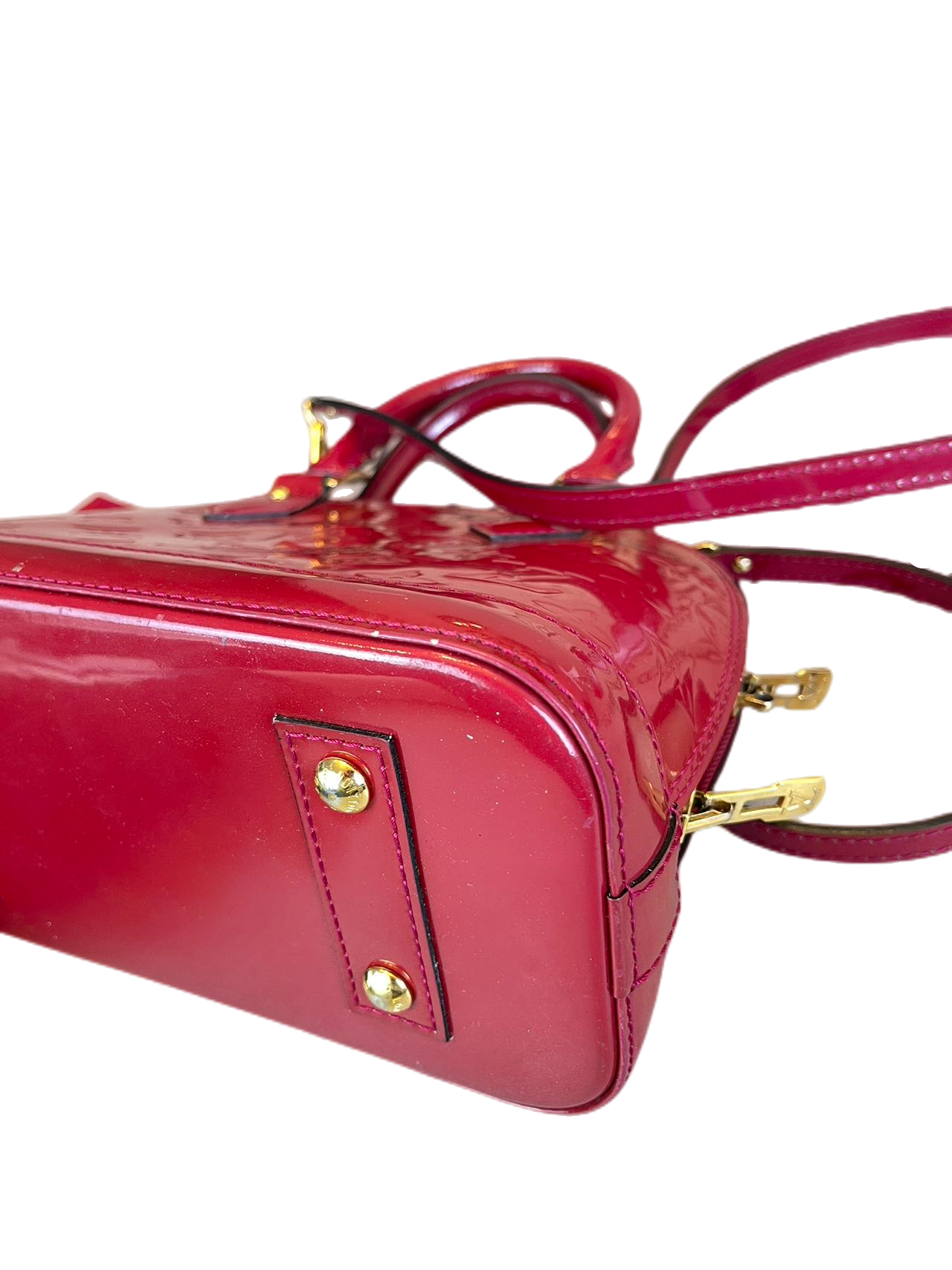 Preloved Louis Vuitton Red Patent Leather Alma BB Shoulder Bag