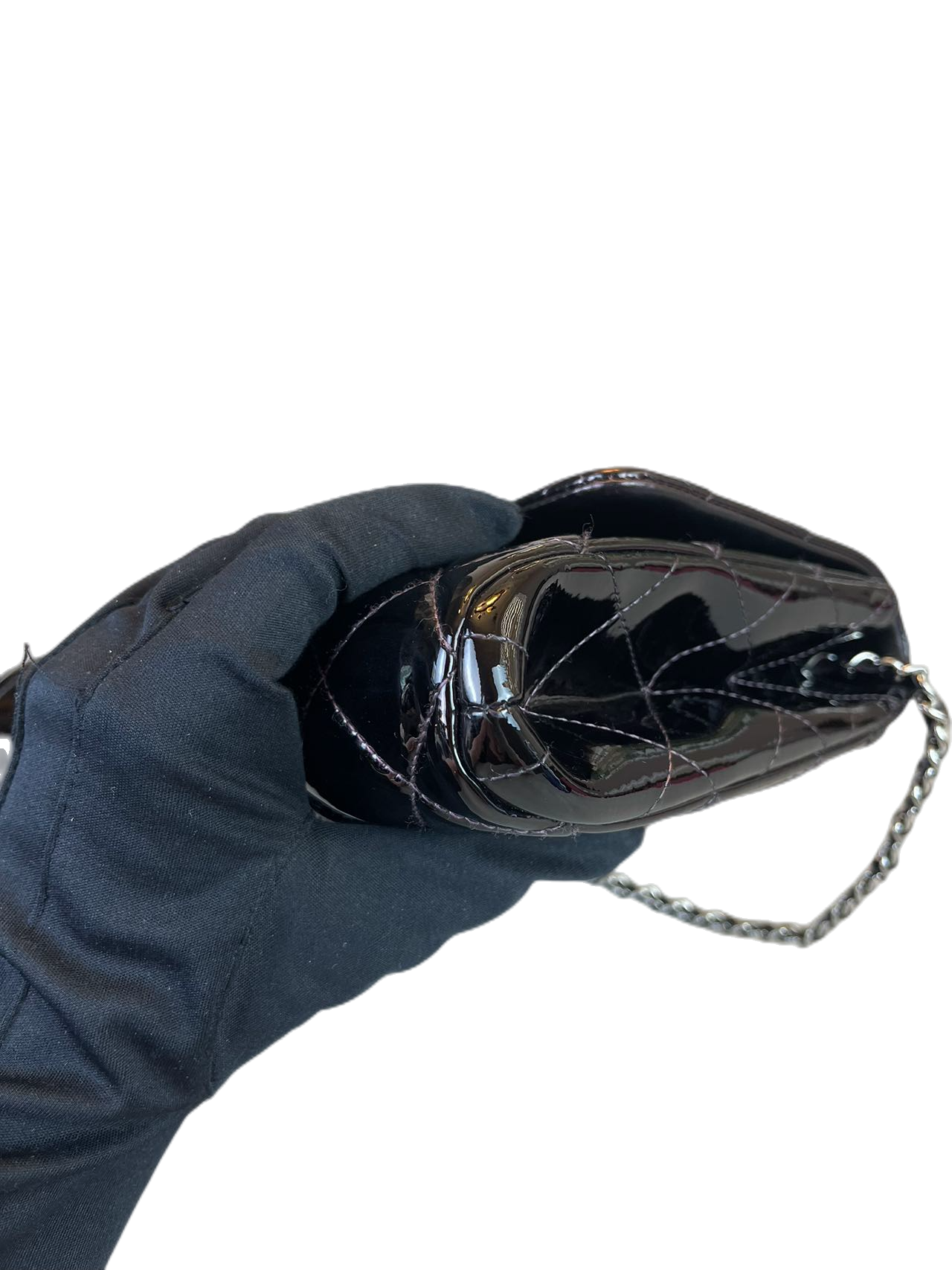 Preloved CHANEL Black Patent Leather Classic Flap Shoulder Bag