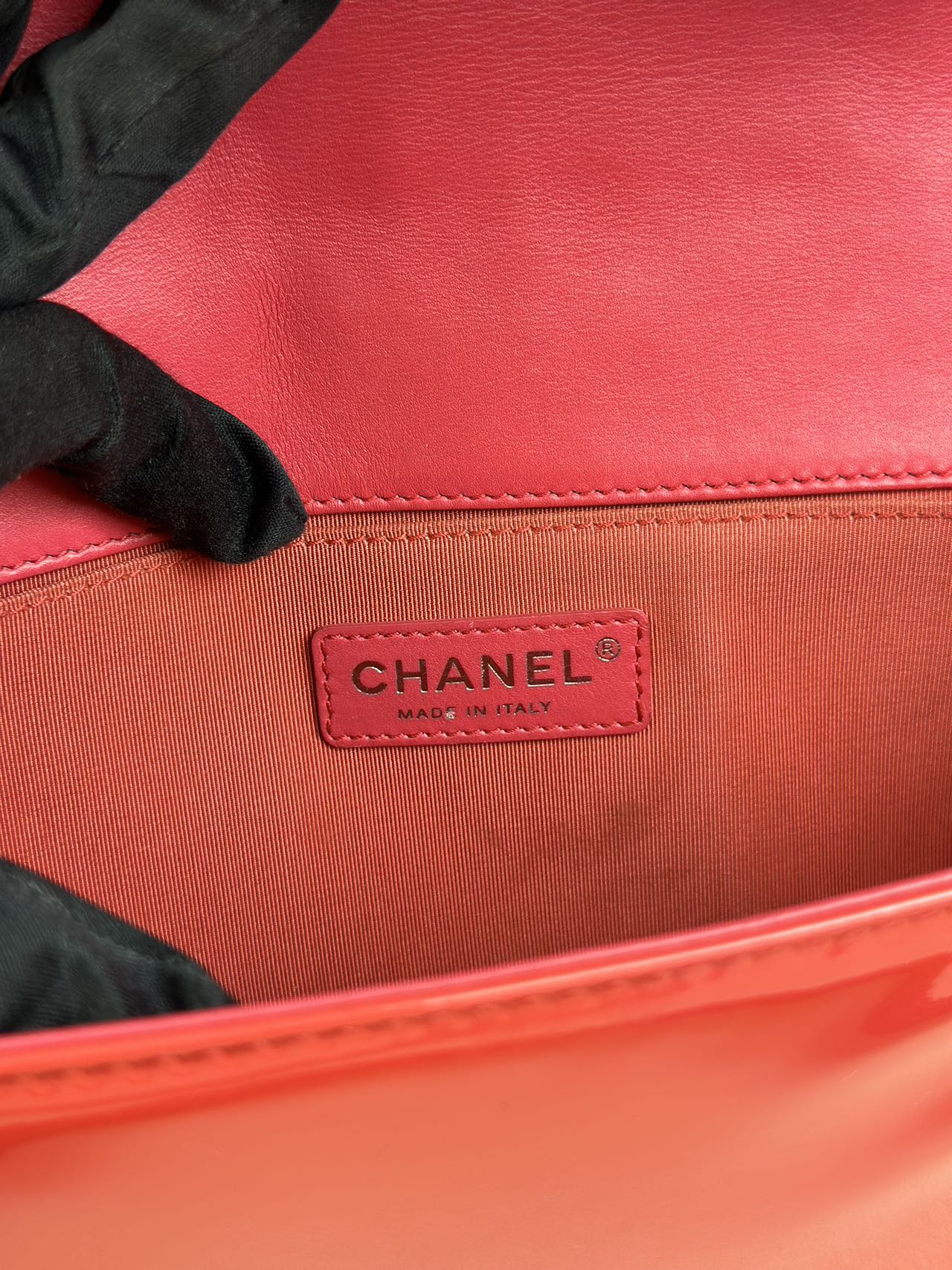 Preloved Chanel Patent Leather Boy Bag Crossbody Shoulder Bag
