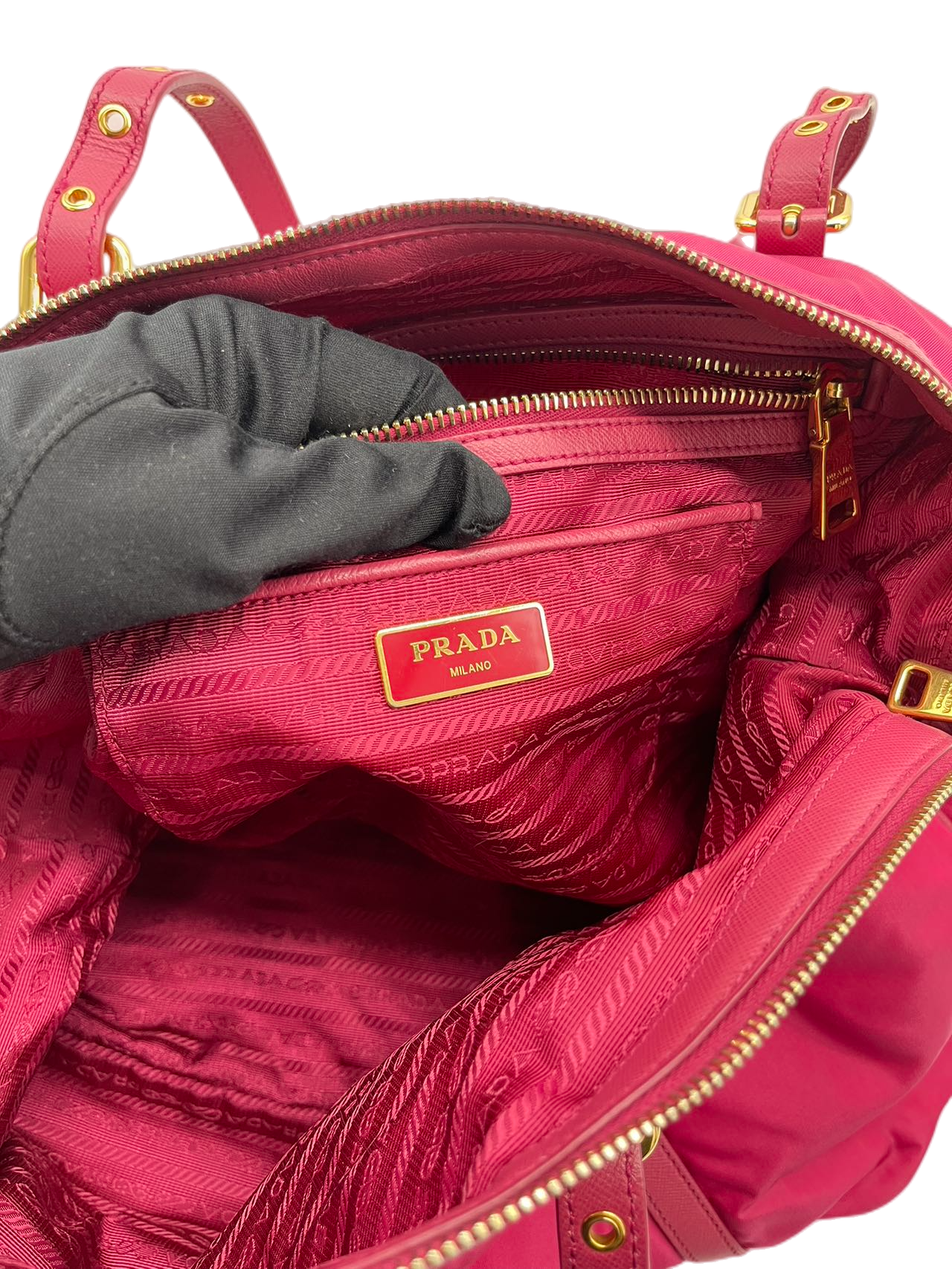 Preloved Prada Pink fabric Shoulder Bag Crossbody