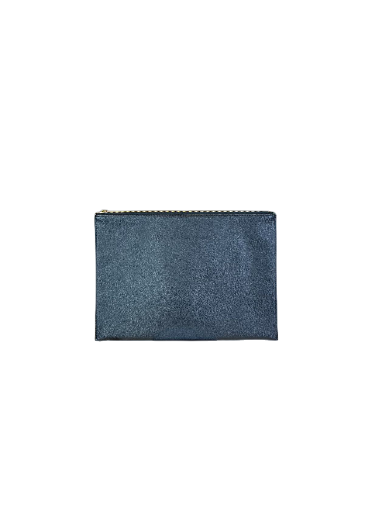 Stella McCartney Black Leather Clutches Pouch Handbag