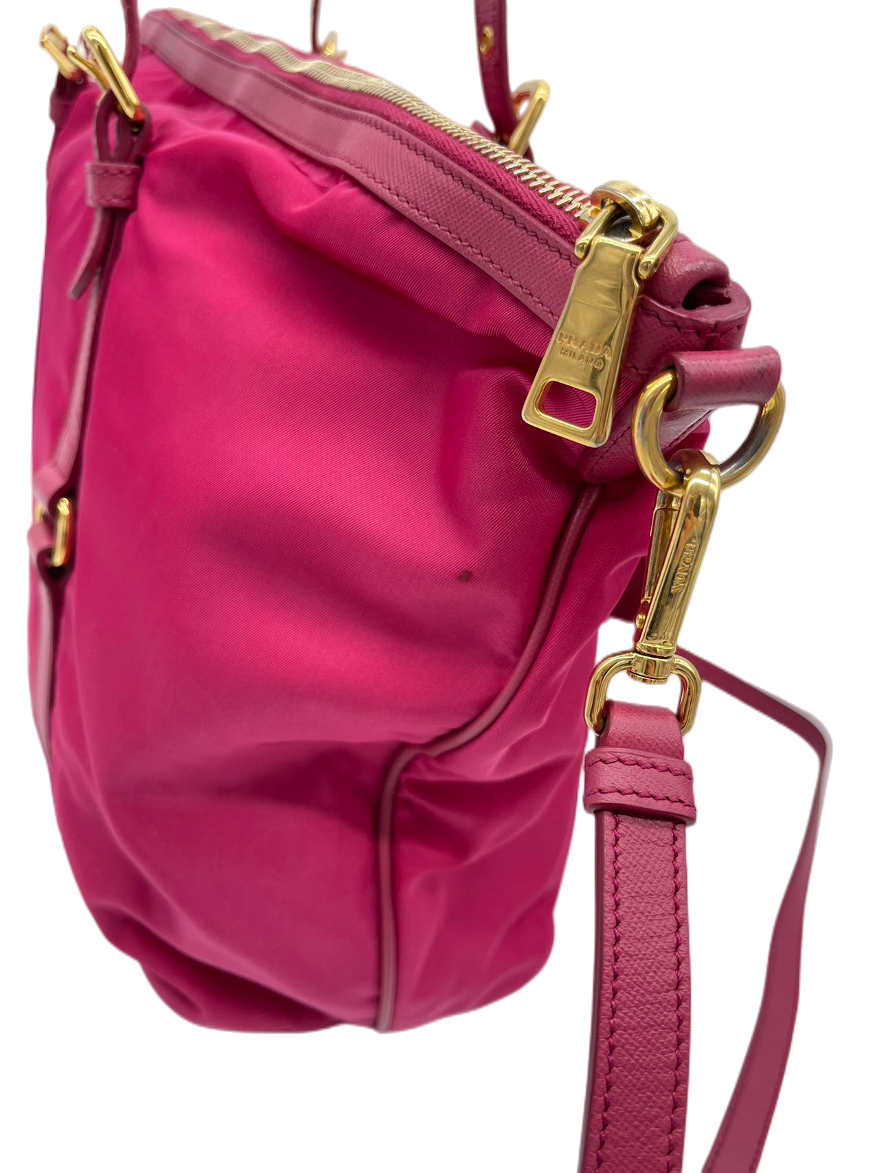 Preloved Prada Pink fabric Shoulder Bag Crossbody