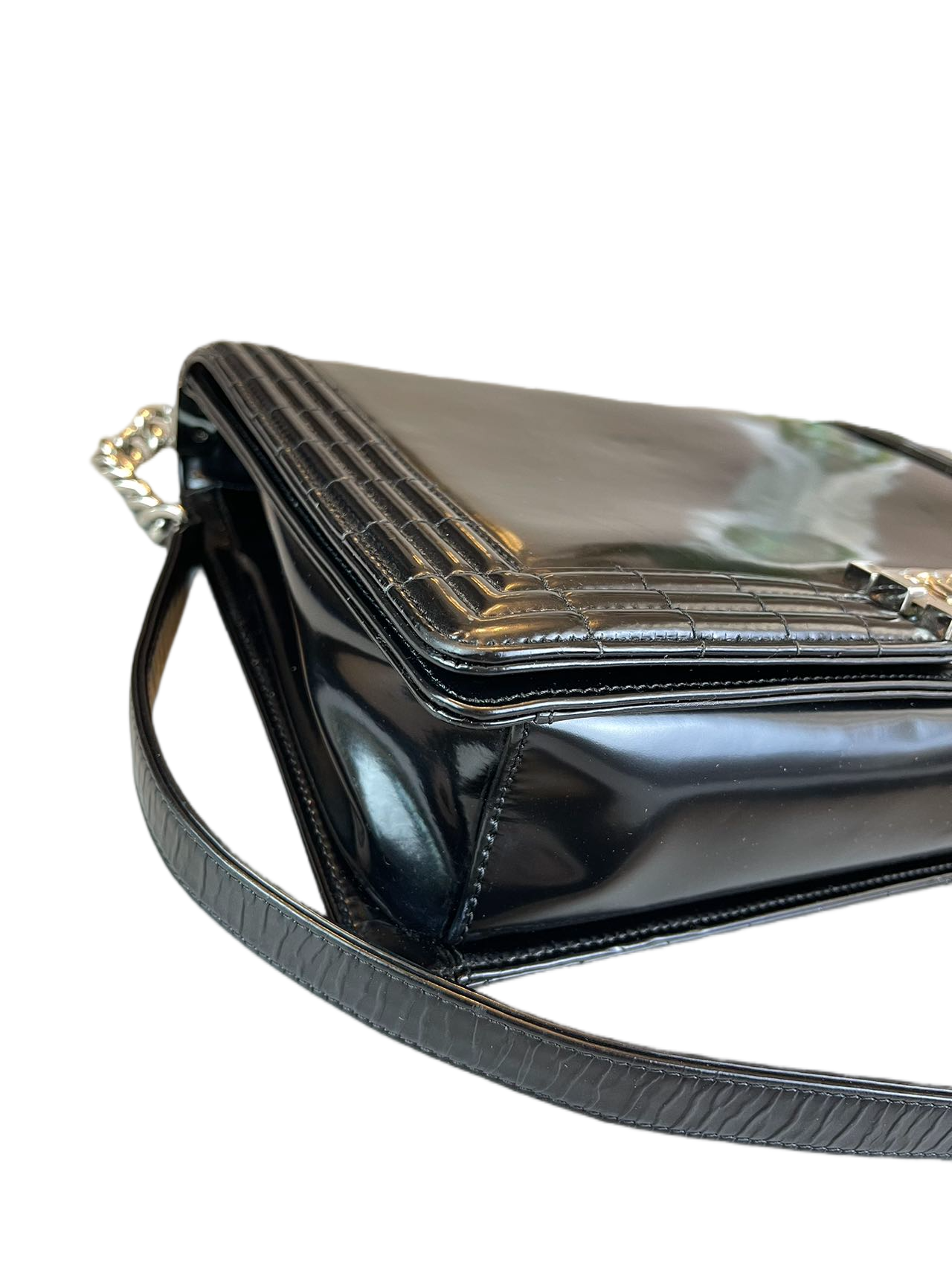 Preloved Chanel Black Leather XL Boy Bag Shoulder Bag