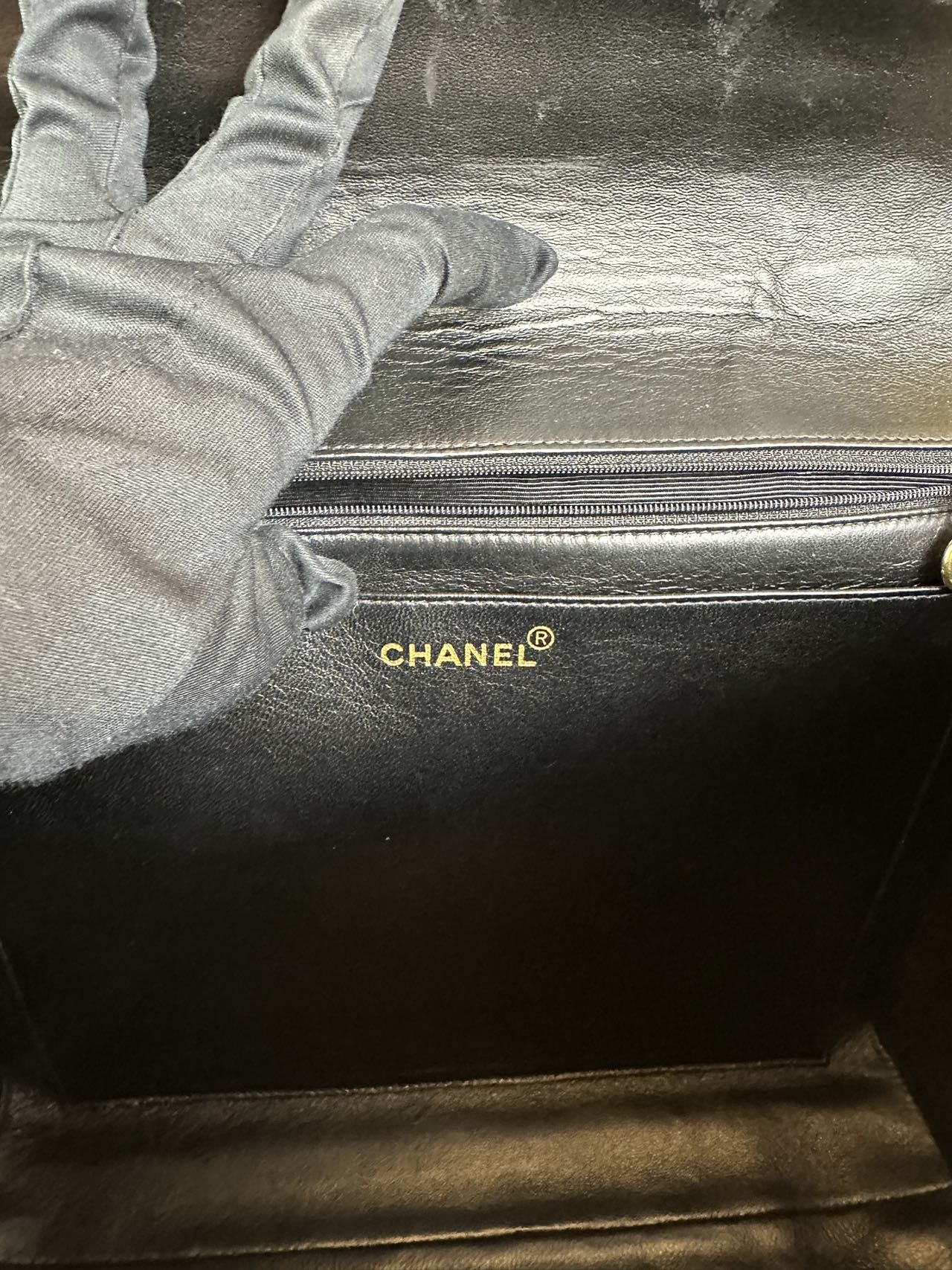 Preloved Chanel Black Leather Vintage Handbag Satchel