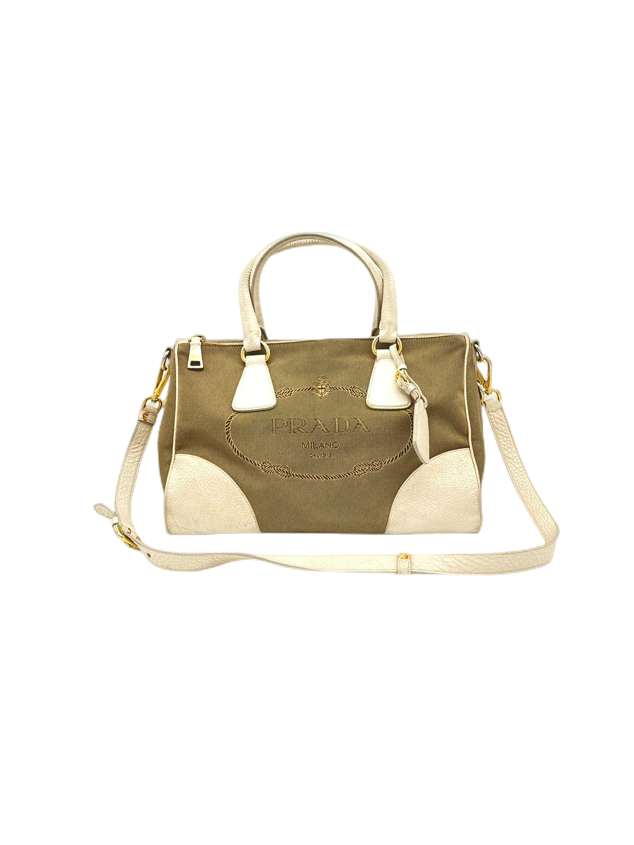 Preloved Prada Logo Fabric Shoulder Bag Crossbody