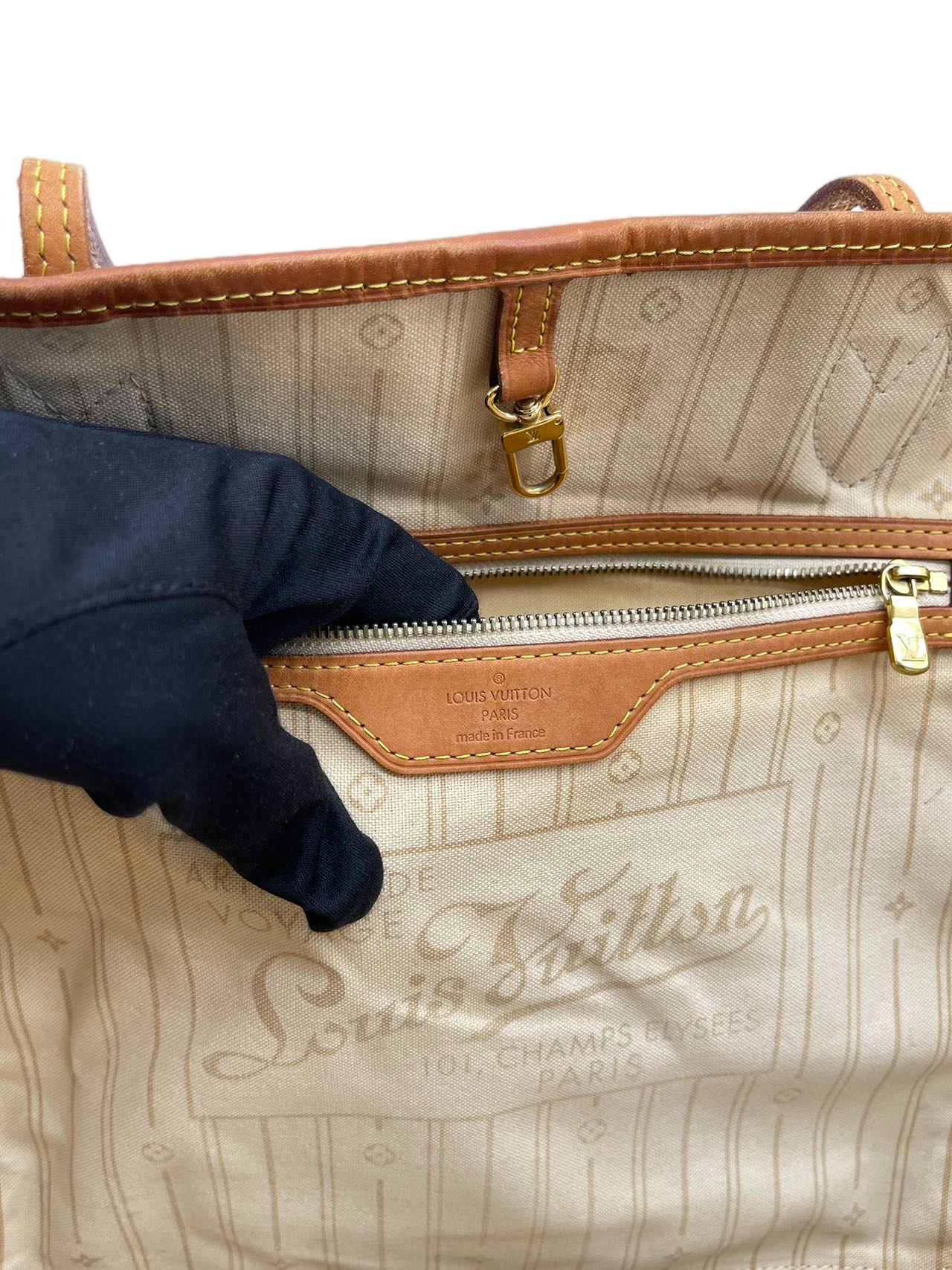 Preloved Louis Vuitton Damier Azur NeverFull GM Totes Shoulder Bag