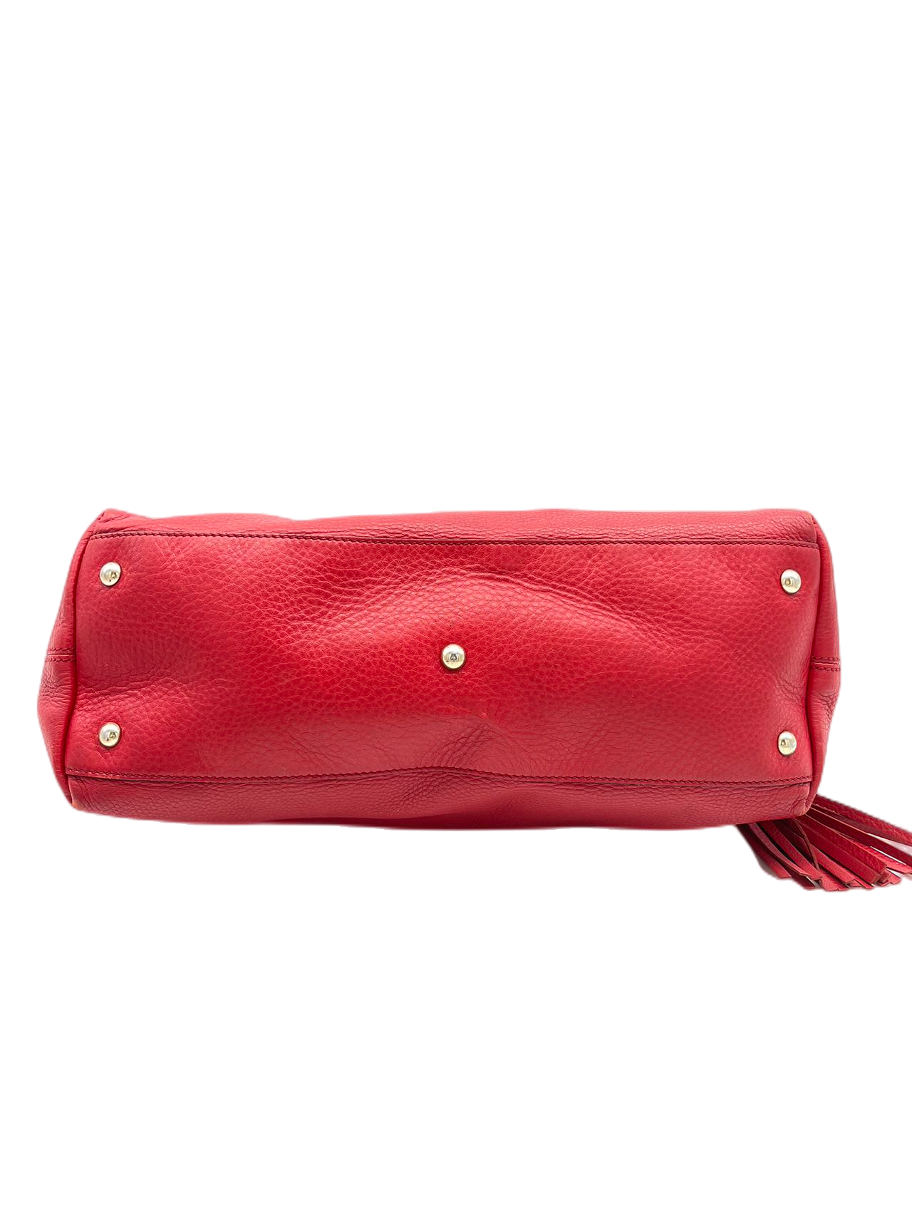 Preloved Gucci GG Logo Red Leather Soho Tassel Bag Satchel