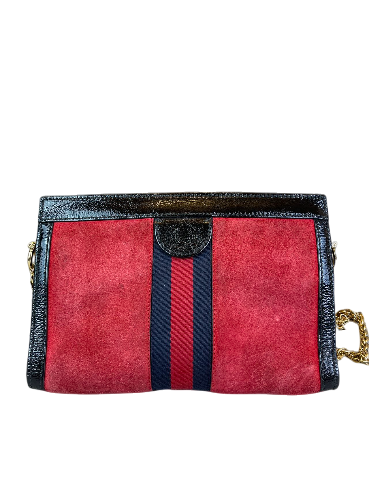Preloved Gucci GG Logo Suede Ophidia Chain Shoulder Bag