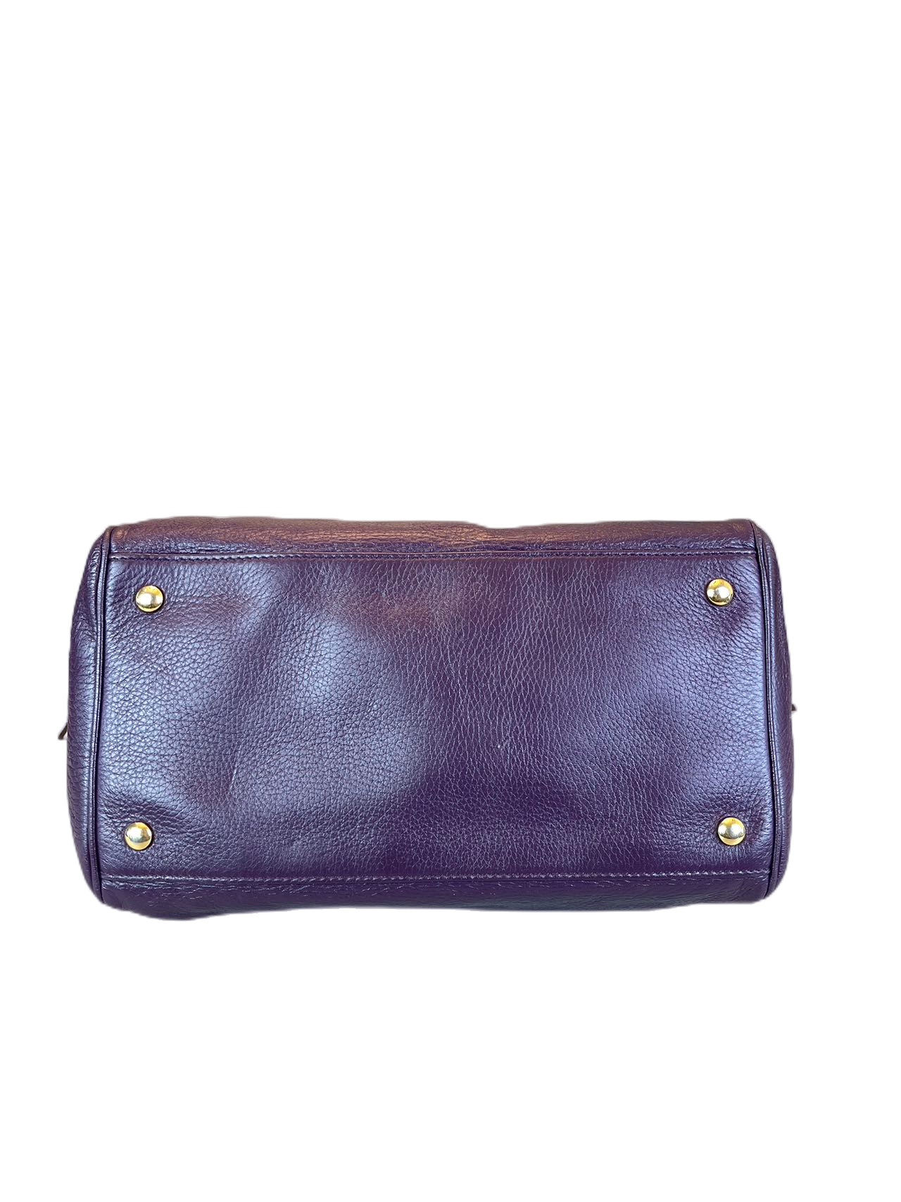 Versace Purple Leather Boston Bag Satchel Handbag